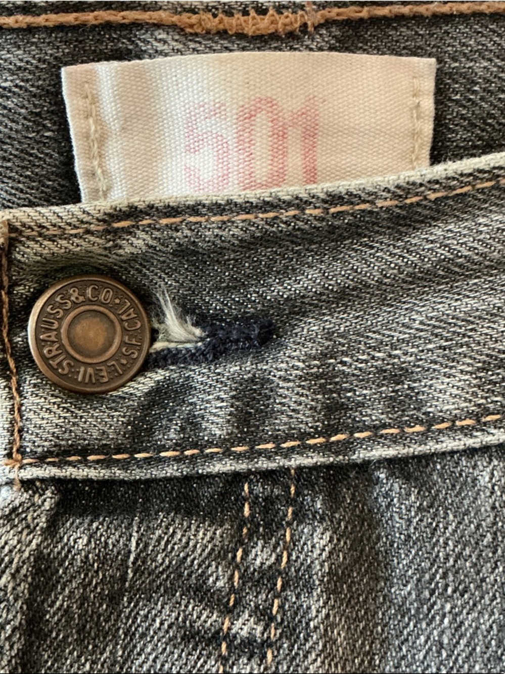 Levi’s 501 Gray Jeans Sz W36 L30